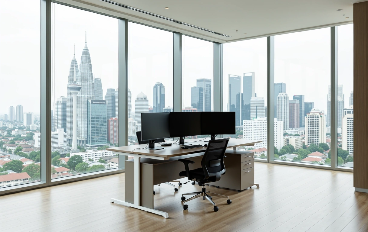 Pejabat moden fintech di Malaysia